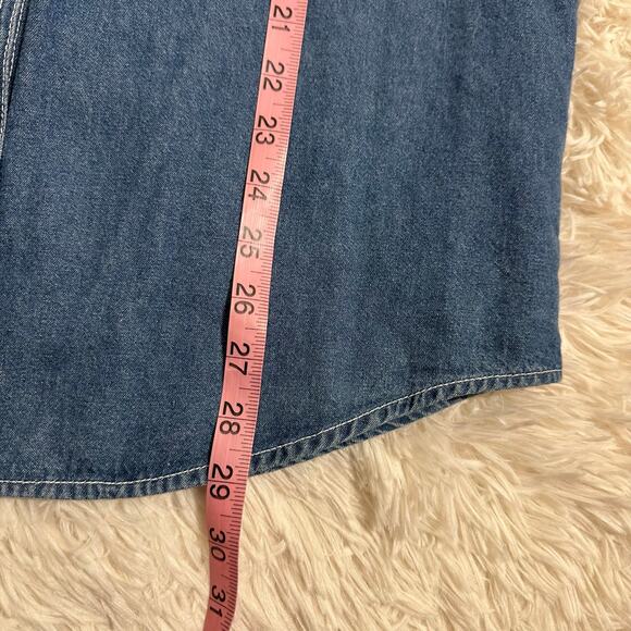 Tantrum Blues women's size M denim 100% cotton long sleeve Christmas shirt - Picture 6 of 7